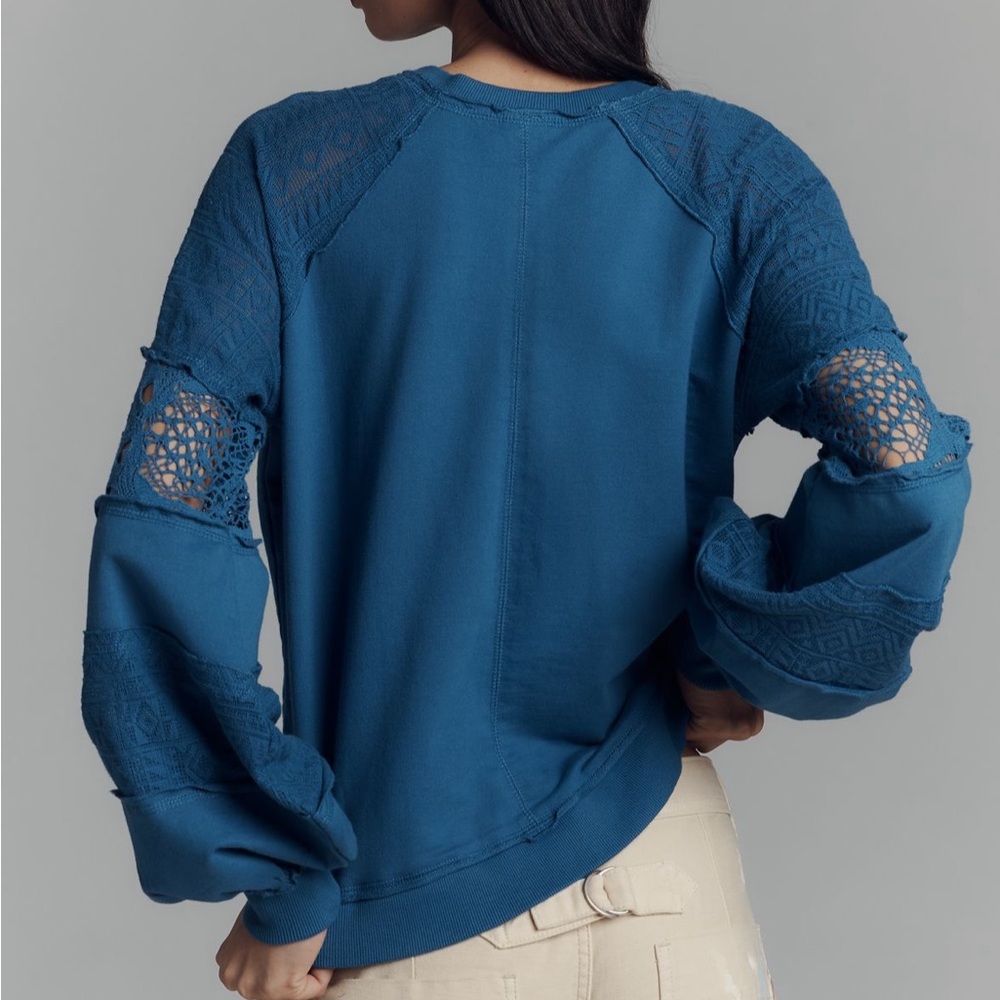 Anthropologie Lace Balloon Sleeve Top - Picture 3 of 9